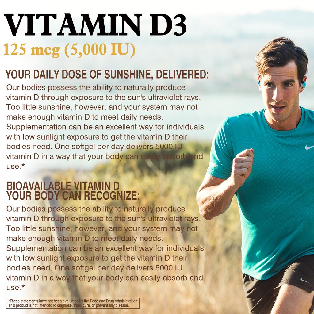 Kapseln mit hohem Gehalt an Vitamin D3, unterstützen die Knochengesundheit, stärken das Immunsystem und sind leicht absorbierbar.