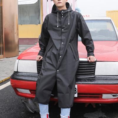 Rain Poncho Men's Waterproof Long Rain Coat Hooded EVA Raincoat Jacket for Hiking Cycling Camping