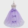 2024 Embroidered Princess Wedding Dress for Girls with Bow Tail