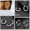 Viking Runeword Hoop Earrings Stainless Steel Ear Buckles Ornaments Jewelry