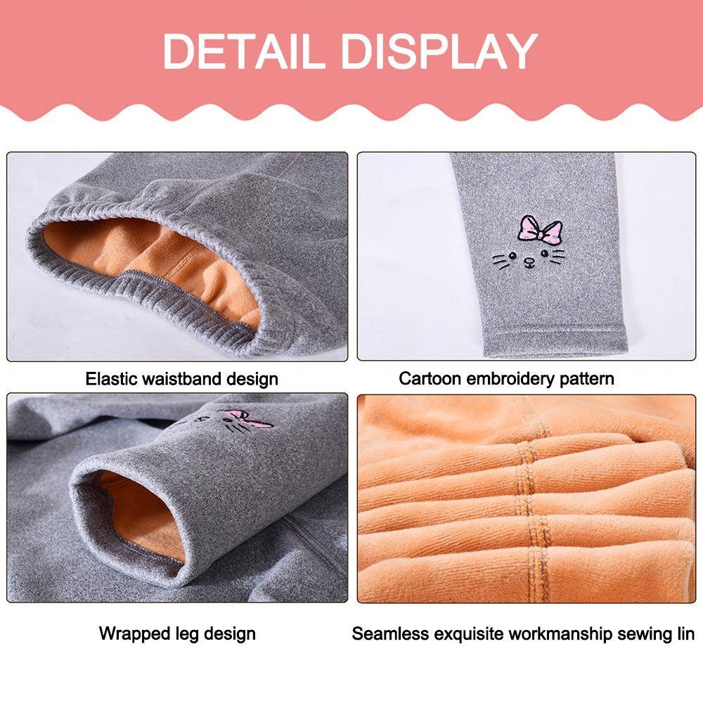 Fleece Plush Legging Trousers Thick Girls Lined Leggings Fashion Warm Trousers Pants  Girls Gift