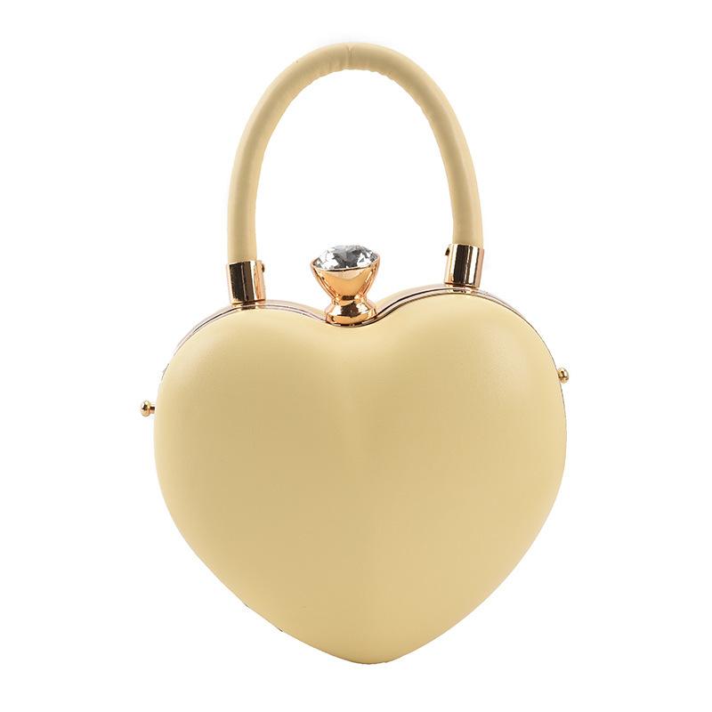 

Love handbag 2025 autumn soft sister ins colorful foreign style crossbody shoulder heart-shaped bag жёлтый
