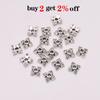 50pcs/Lot 6mm 4 Petals Leaves Antique  Flower Loose Sparer Apart End Bead Caps For DIY Jewelry Making Findings Earrings