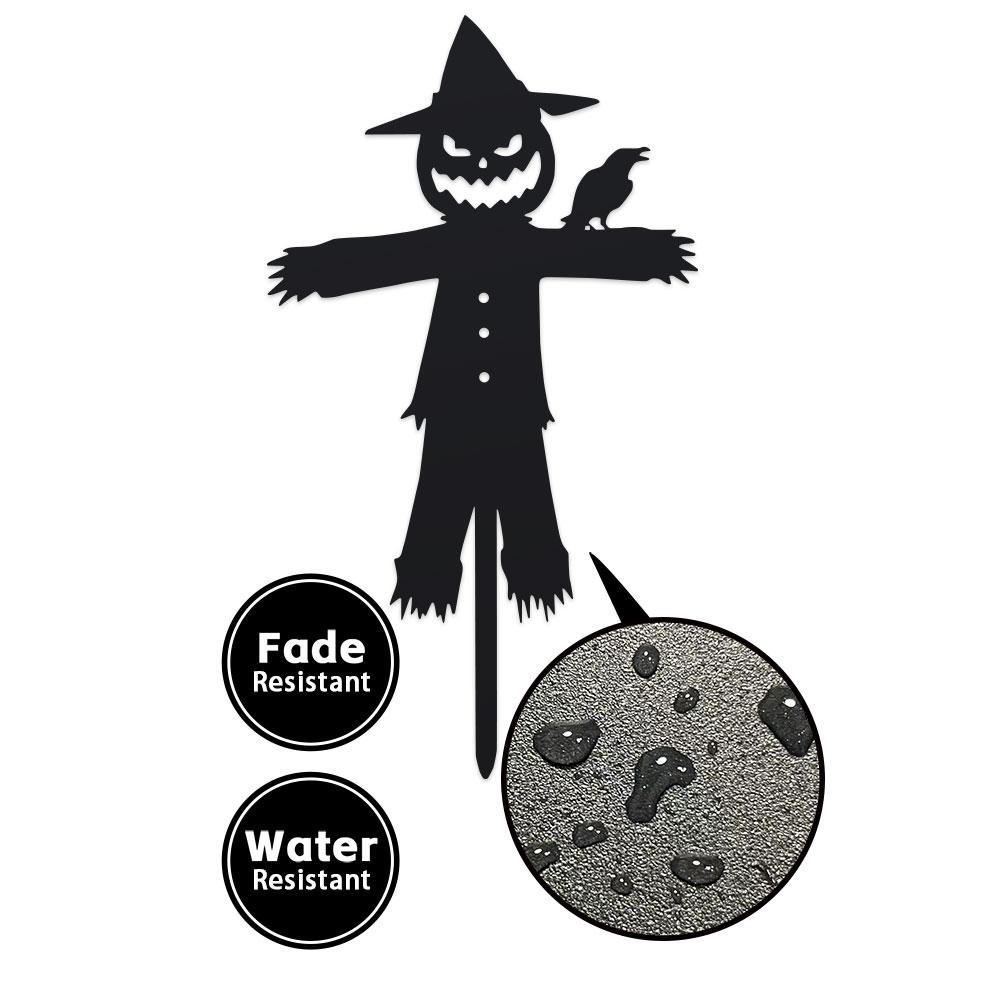 Halloween Evil Scarecrow Garden Stake - 1pc Decorative Metal Art, Silhouette Yard Art, Outdoor Fairy Theme Decor, Floor Mounted