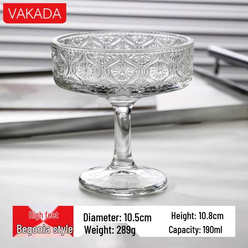 VAKADAins Tall Glass Dessert Cup & Snack Bowl