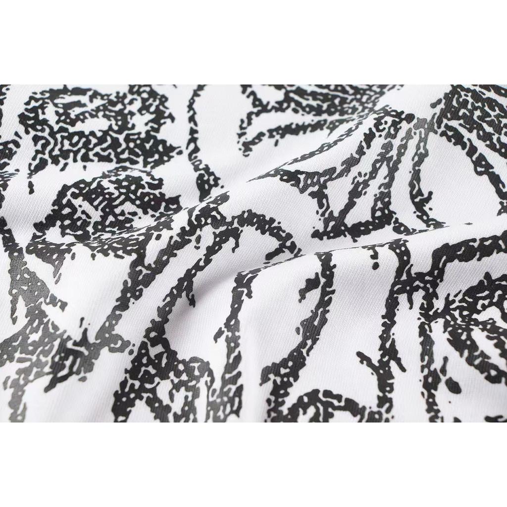 W344 CHROME HEARTS 2025 Verano Nueva Camiseta de Algodón de Alta Calidad con Cuello Redondo Suelta de Talla Grande para Hombre y Mujer Camiseta para Pareja