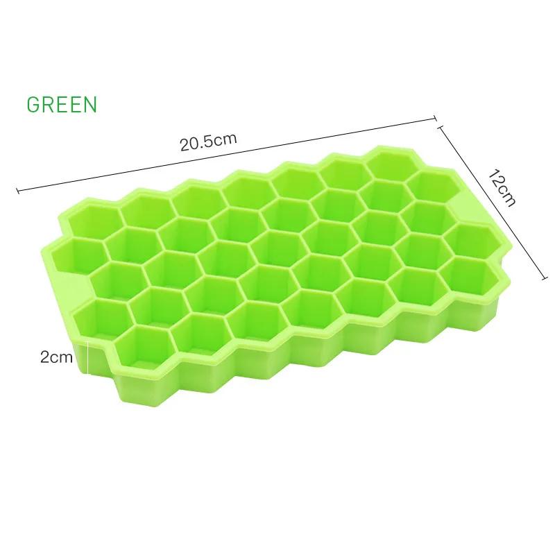 Premium isbitformer Silikon Bakeformer med Forseglingslokk Gjenbrukbare Sikre Heksagonale Kubeformer for Kjølte Drikker Whiskey Hale Mat F004