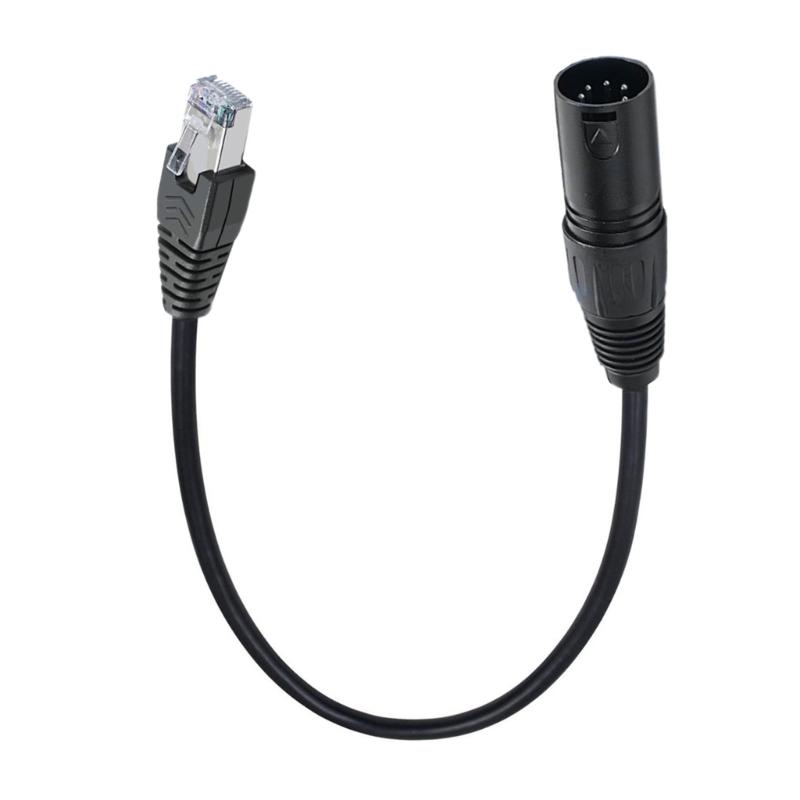 

Locking XLR5P to RJ45 Signal Converters Cable Flexible PVC Shield for Mixer Amplifiers for Stage Systems 19.69in