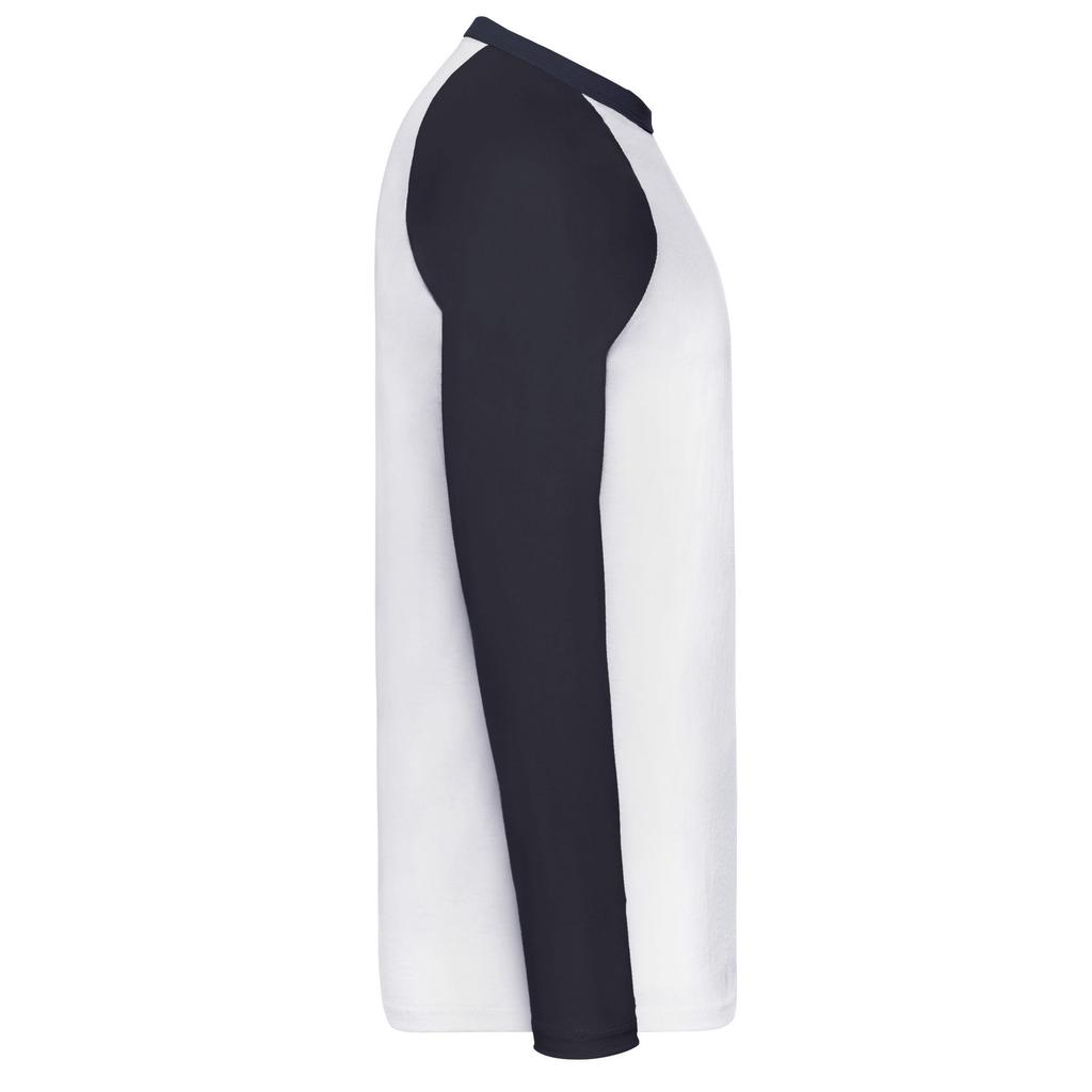 FRUIT OF THE LOOM Unisex langermet baseball-t-skjorte for voksne, kontrast