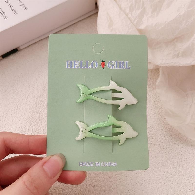 2pcs/set Cute Cartoon Dolphin BB Hair Clip For Children Girls Versatile Bangs Hair Clip Fashion Side Clip Hair Accessories Gifts