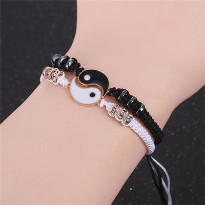 2 Matching Yin and Yang Bracelet Set Exquisite Tai Chi Hand-woven Bracelet Set Exquisite Elegant Women All-Match Jewelry