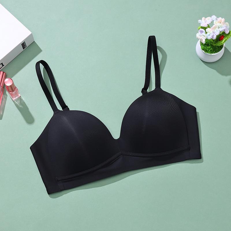 Bügel-BH Damen-BH ohne Abdrücke und atmungsaktiv kleine Brüste angehoben, um ein Hängen zu verhindern Herbst glänzender Damen-Stil