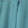 ZANZEA Damen Freizeit Rundhals Einfarbig Kurzarm Bluse