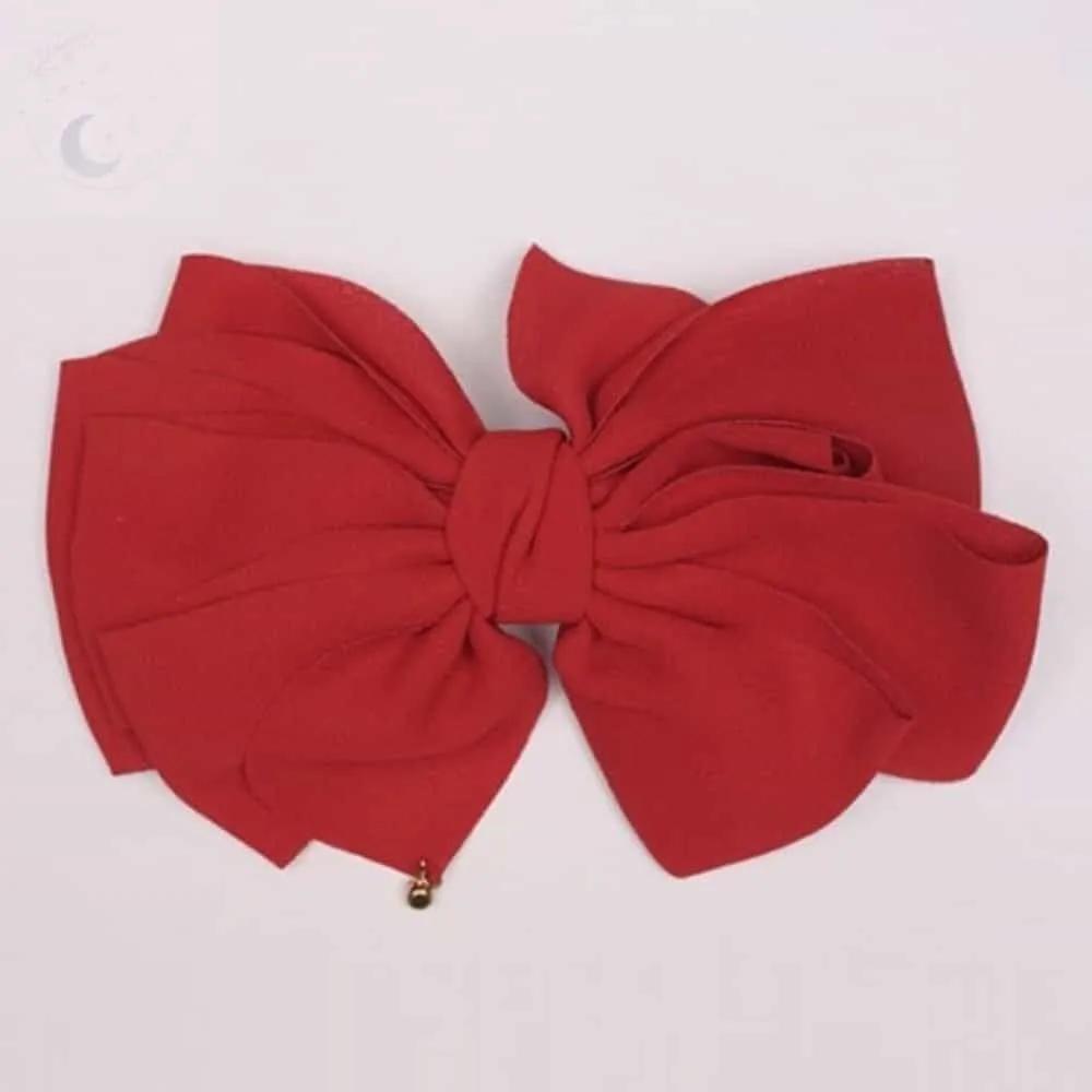 LUNAMAY Adult Hairpin Hair Ribbon Pin Red Layered Cubic Automatic Hairpin