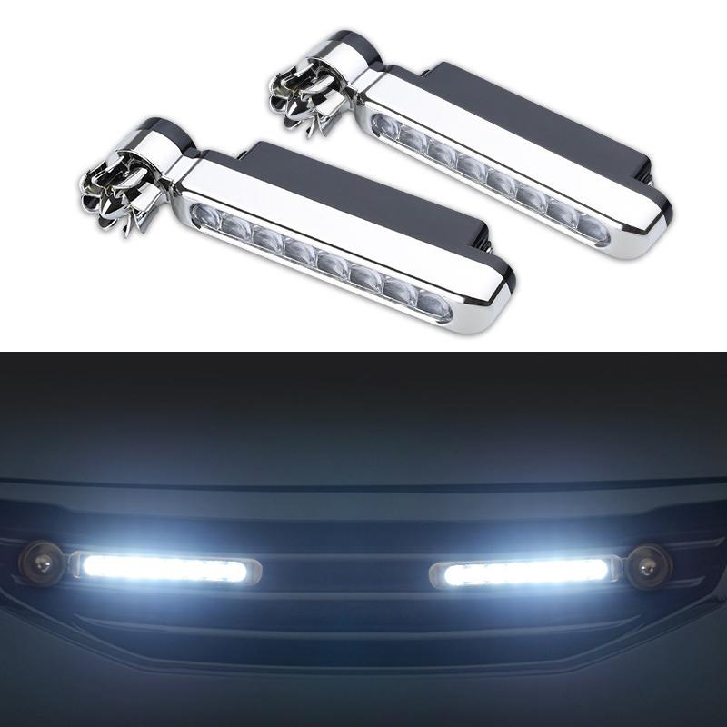 2PCS Car LED Wind-force Day Running Light Free Installation Front Auxiliary Light Car Decorative Lamp Auto Exterior Accessories