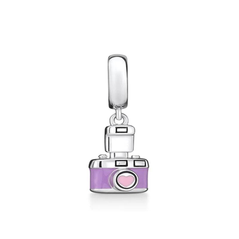 Sales National Flag Charm Cameral Beads Pendant Fit Decoration Original Bracelet DIY Women S925 Silver Accessory Gift Amulet