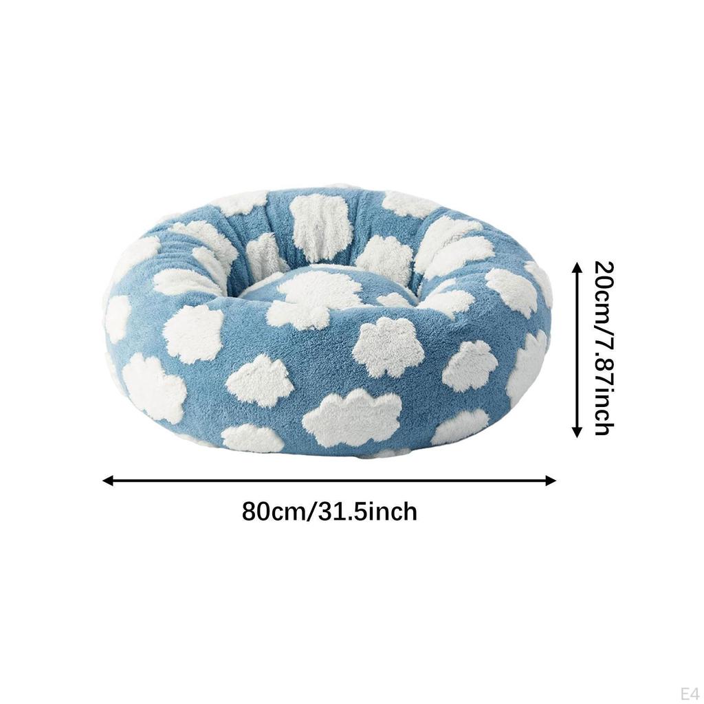 Circular Bed for Cats and Dogs with Easy-Clean Cover Secure Base Indoor Use