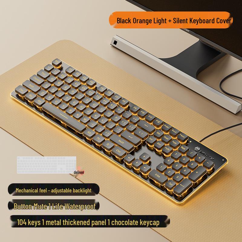 Langtu Wired Backlit Mechanical Keyboard for Office and Laptop Typing (Girls Edition)