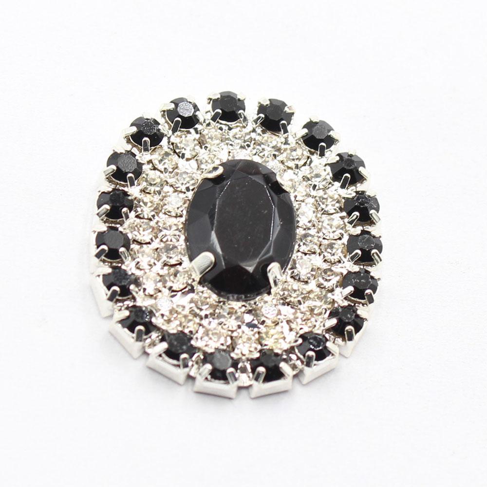 New 10 Pieces 26 * 30mm Oval Flat Bottomed Welded Crystal Color Seam Inlaid Diamond Buttons DIY Clothing Hair Accessories