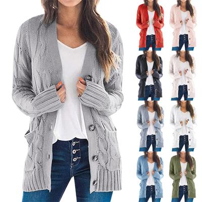 Damski kardigan Boho Patchwork z długim rękawem, otwarte przednie dzianinowe swetry kieszenie na płaszcz