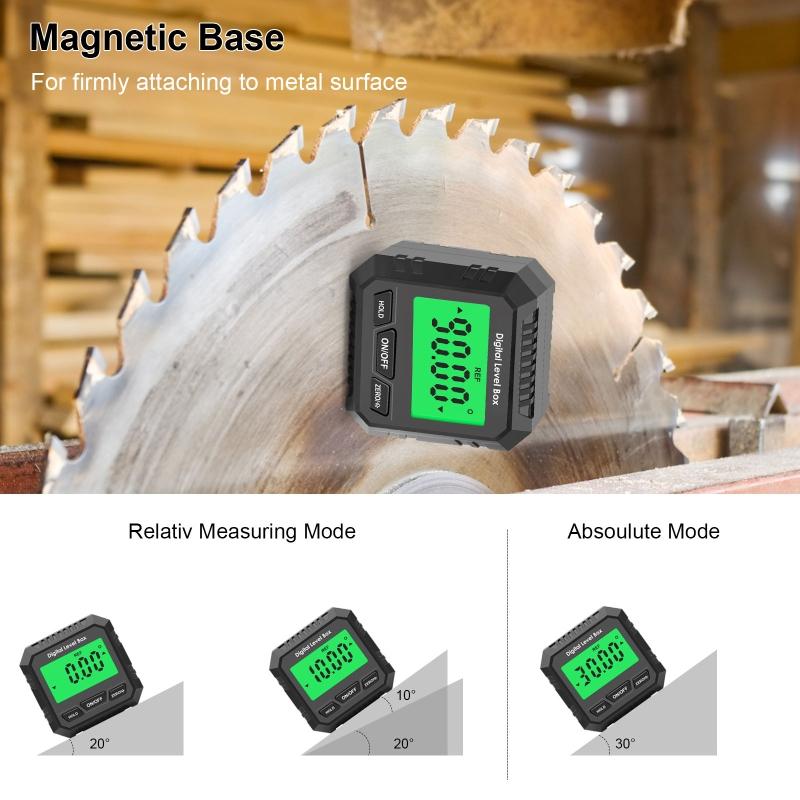 Digital Angle Finder Compact LCD Display Digital Angle Gauge & Level Tool 4x90° 2x180° Essential Woodworking Electrical