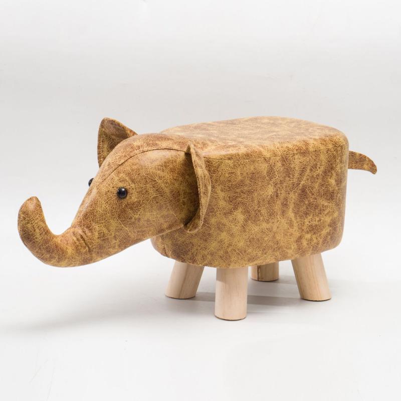 Creative Stool Children Nordic Style Porch Cartoon Shoe Changing Small Stool Living Room Wooden Animal Low Stool