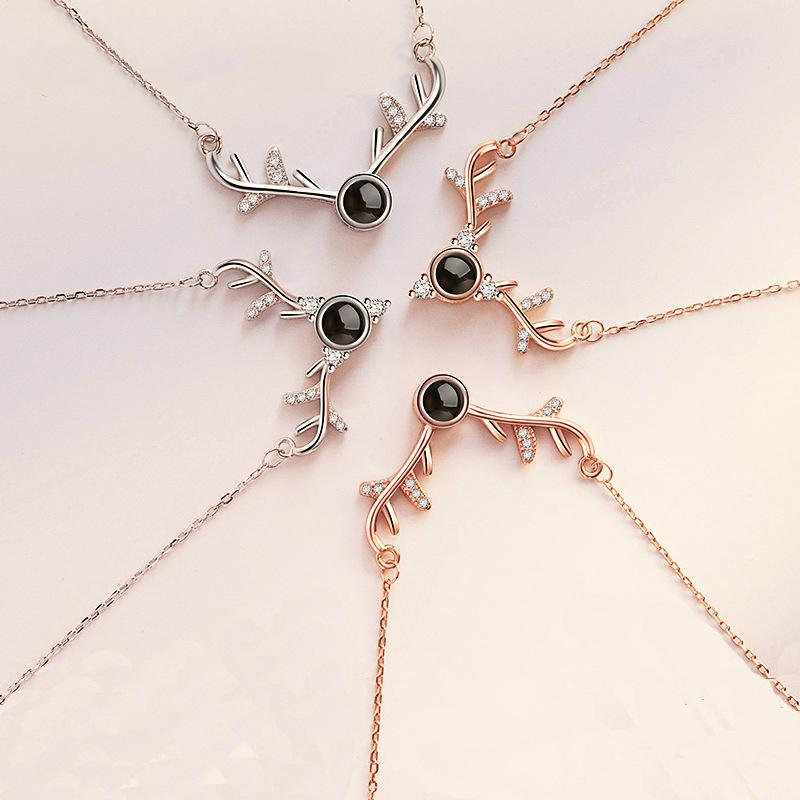 One Deer Has Your Necklace, Little Deer Horn Projection Pendant, Female Clavicle Chain