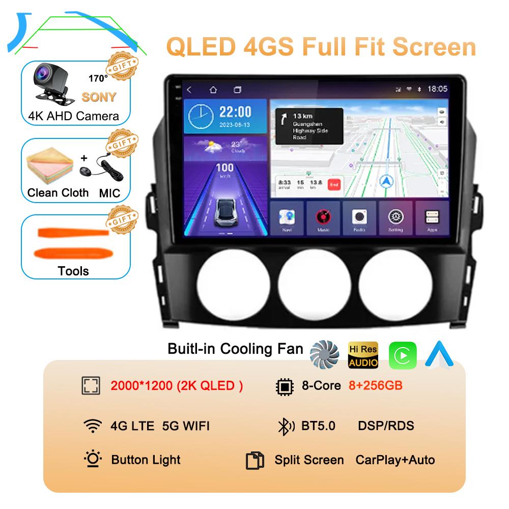 For Mazda MX-5 MX5 III 3 NC Miata 2008-2015 Android 14 Carplay Auto Car Radio Multimedia Video Player GPS Stereo 2din Head Unit