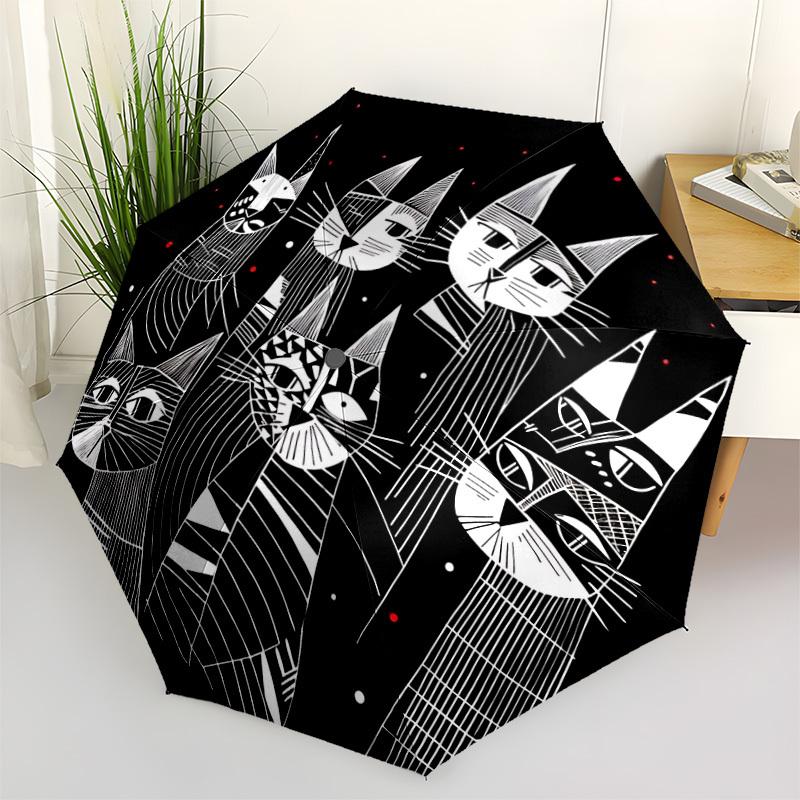 1pc Cat Collective Automatic Open/Close Umbrella Compact Folding Umbrella, All-Season Portable Umbrella for Women/Men307