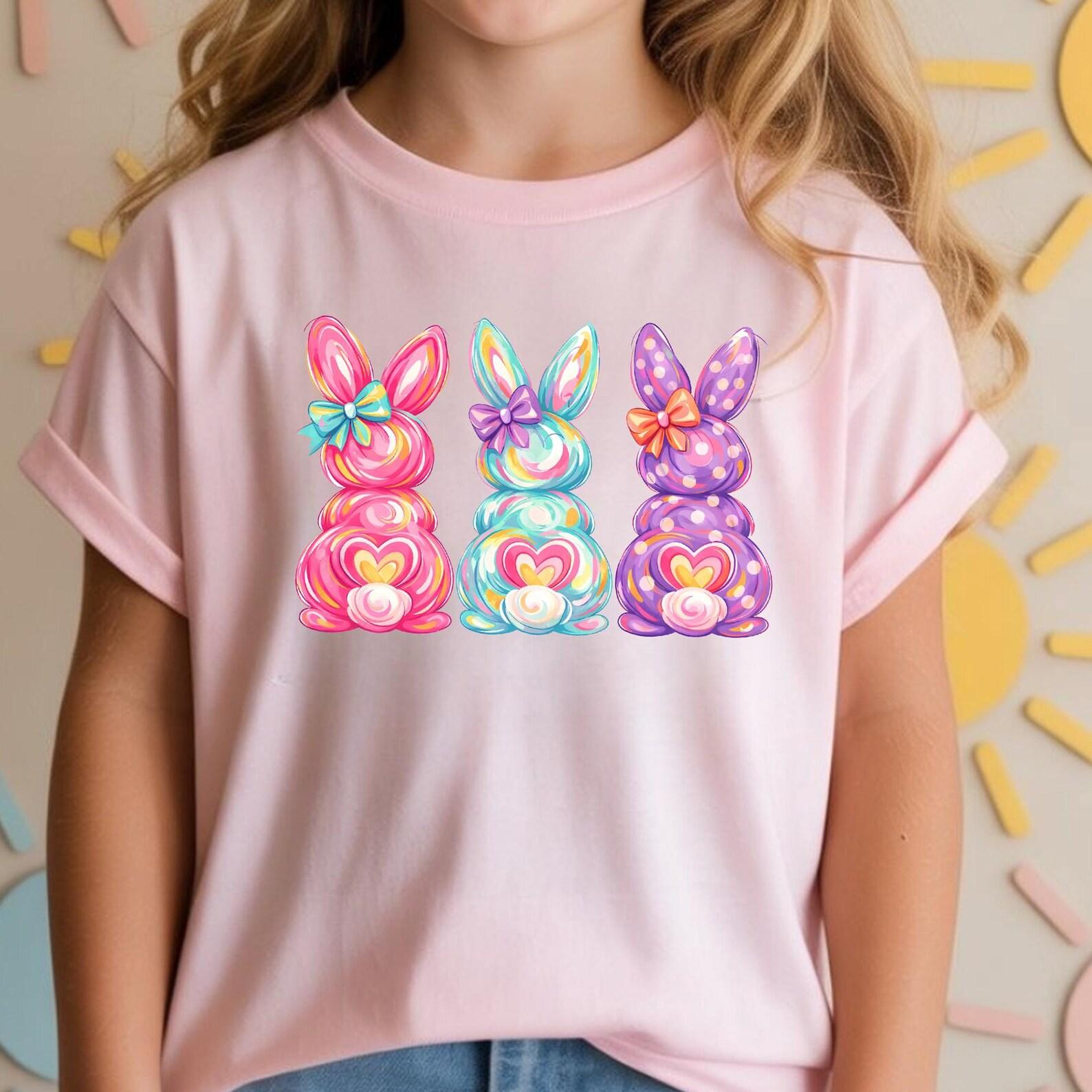 Watercolor Bunny Easter Shirt, Retro Easter Shirt, Love Easter Shirt, Cute Bunny Easter Day Gift, Love Graphic Tee, DTF Printed Shirt 100