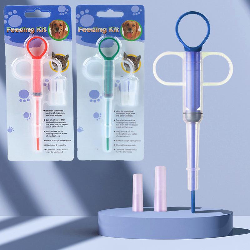 Double-Ended Replaceable Pet Medicine Feeding Syringe for Dogs & Cats
