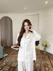 1011 New Ice and Snow Silk Pajamas Women's Spring and Autumn Simple and Fresh Loungewear Long Sleeve Korean Suit