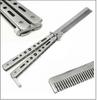 Foldable Comb Stainless Steel Practice Training Butterfly Knife Comb Beard Moustache Brushe Salon Hairdressing Hair Styling Tool