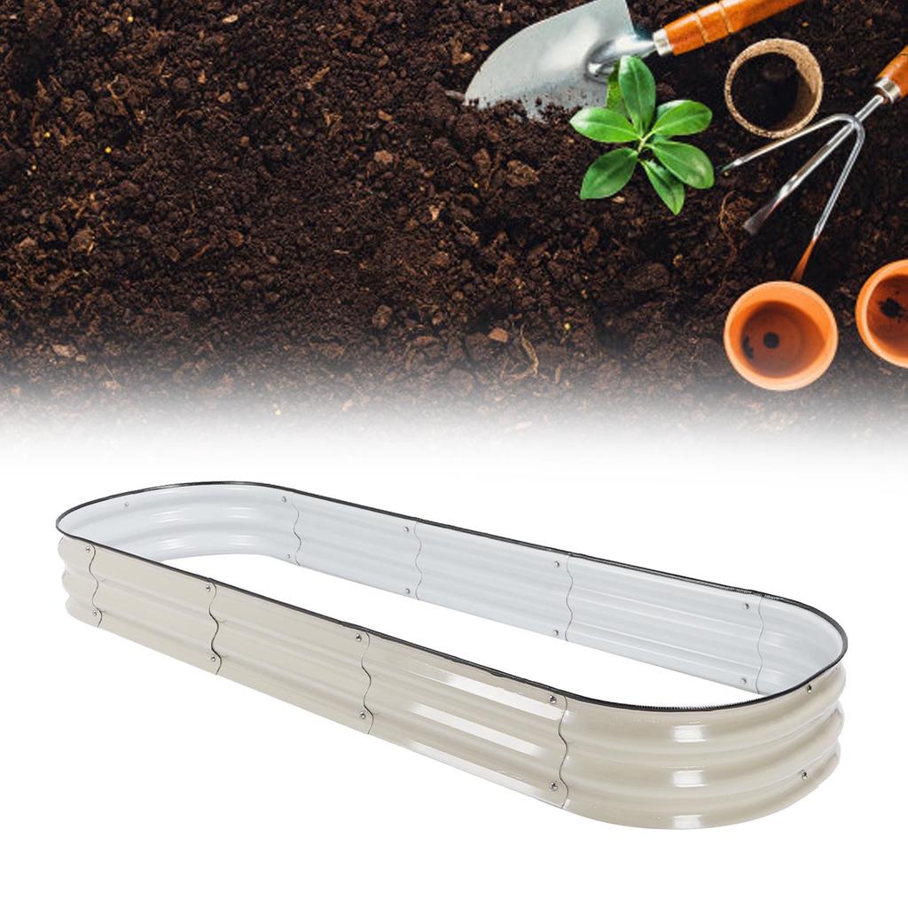 Steel Raised Garden Bed   Gardening Outdoor Planter Box with Open Bottom for Growing Vegetables Fruits Flowers