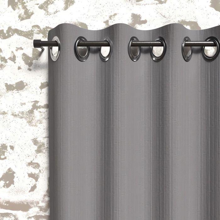 Blackout Curtain with Eyelets 135x180 Cm BOHEME Gray, by Soleil d'Ocre