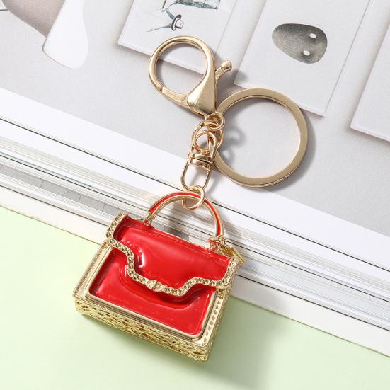 Schlüsselanhänger Anhänger Emaille Mini Handtasche Design Schlüsselanhänger mit Anti-Oxidation Hummerverschluss Dekorative Rucksäcke Zubehör