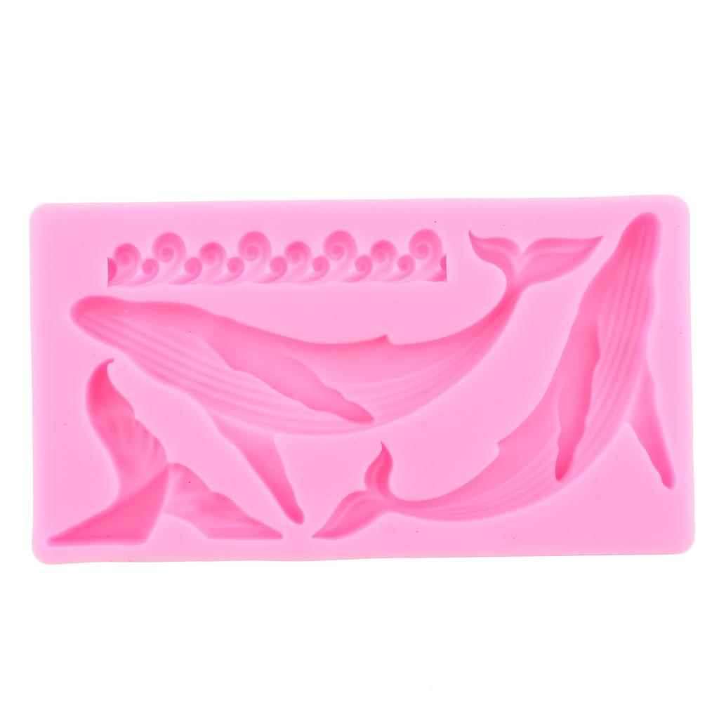 Ocean Series Whale Waves Silicone Mould Dolphin Fondant Cake Decorating Tools Candy Resin Clay Mould Chocolate Gumpaste Moulds