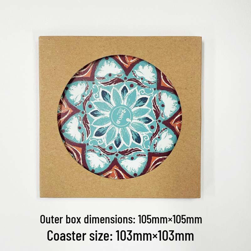 Xinjiang Ethnic Style Ceramic Coaster: Snow Design Souvenir & Insulated Pad