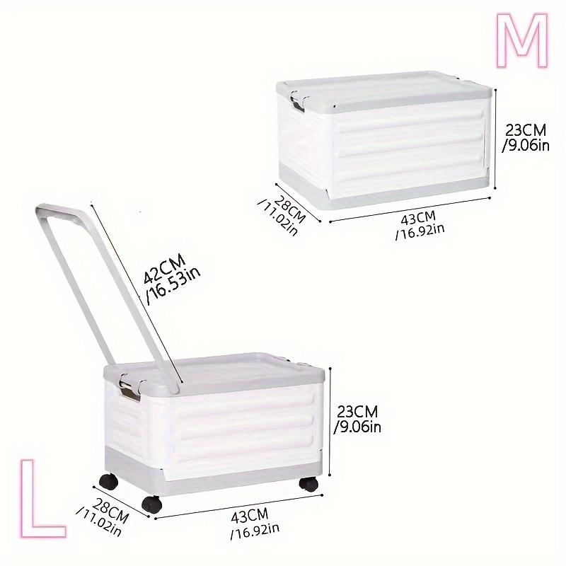 1 coș de depozitare pliabil cu capac, organizator diverse, cutie de depozitare de uz casnic pentru frigider, baie, dormitor, picnic