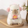 Cute Plush Toy Stuffed Soft Animals Peace & Love Capybara Doll Fluffy White-face Monkey Toy Kids Toys Birthdat Gifts