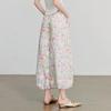 Chuyu Meconopsis Floral Print High-Waist Cropped Casual Pants