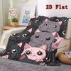 Cute Black and Pink Starry Sky 2D Flat Pattern Flannel Blanket High Quality All Seasons Warmth and Comfort Perfect for Christmas Gifts.