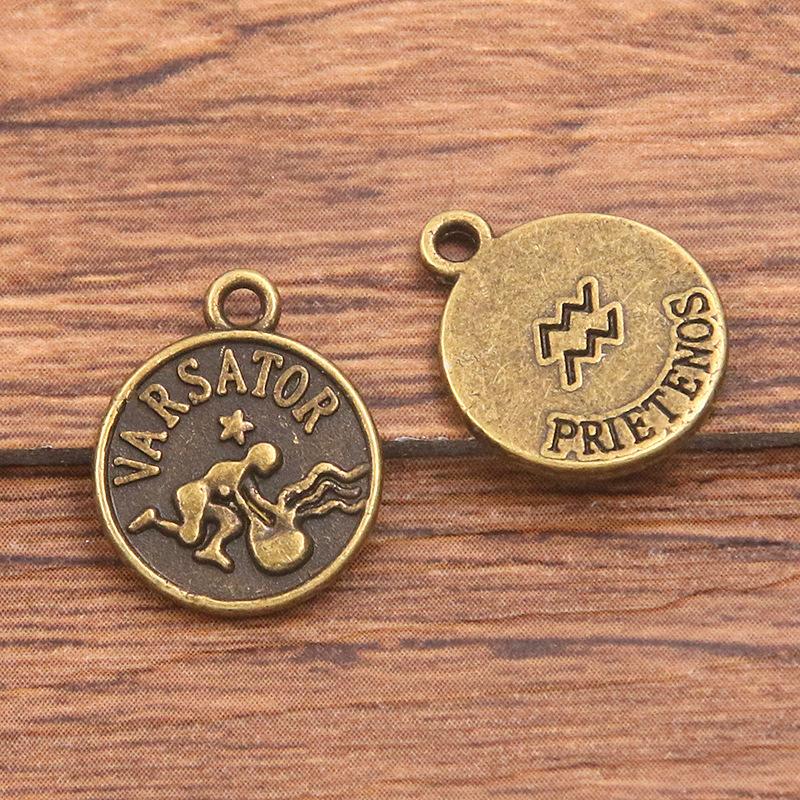 10 or 12pcs 12X15mm DIY retro alloy jewelry accessories 12 constellation pendant