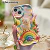 Phone case: 2D flat, suitable for iPhone 18, 17, 16, 15, 14, 13, 12 Pro protective case, rainbow hillside little sheep, perfect Christmas and Hallowee