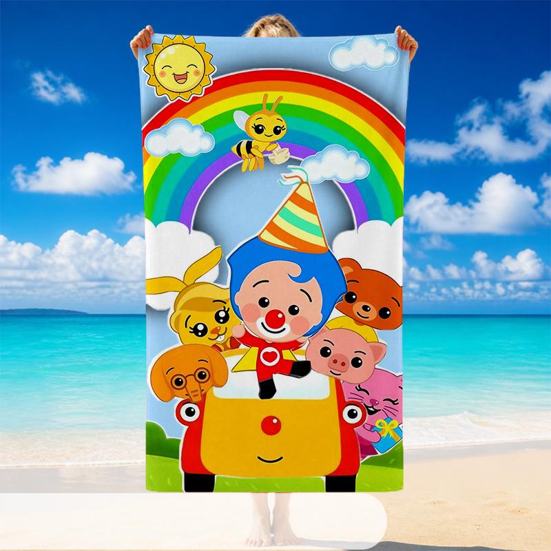Quick Dry Beach Towel El Payaso Plim Plim Pattern, Lightweight Absorbent Towel for Pool Beach Vacation Use