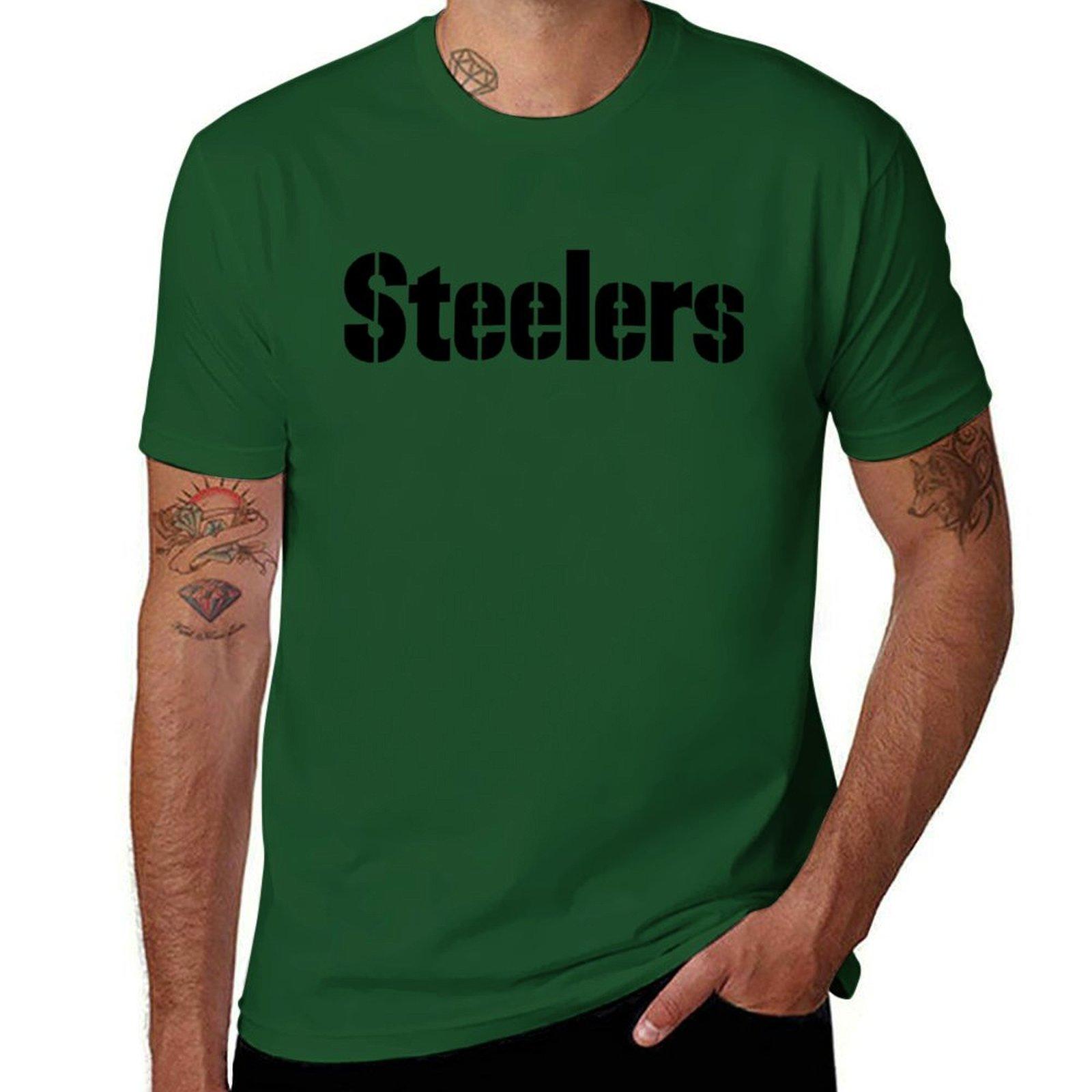 

Steelers T-Shirt hippie clothes summer clothes plus sizes Short sleeve tee fruit of the loom mens t shirts 4XL