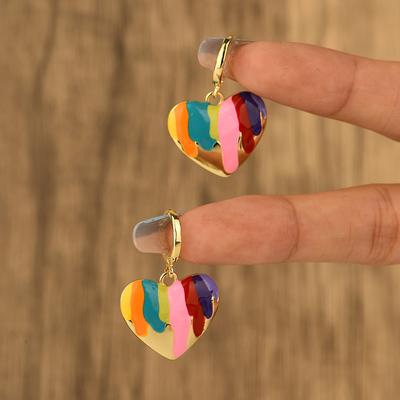 Drip Oil Love Dangle Earrings for Women Small and Exquisite Temperament Girls Party Gift Jewelry Wholesale