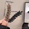 Vintage Elegant Alloy Wheat Ear Hairpins Crystal Embellished Leaf-Shaped Hair Clips Solid Color Duckbill Ideal for Valentine'S Day Gift