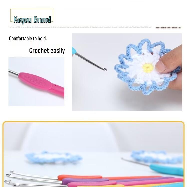 Handmade Stainless Steel & Plastic Crochet Hook and Yarn Set for DIY Sweater Knitting