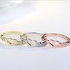 Women Hollow Heart Rhinestone Inlaid Finger Ring Wedding Party Jewelry Gift